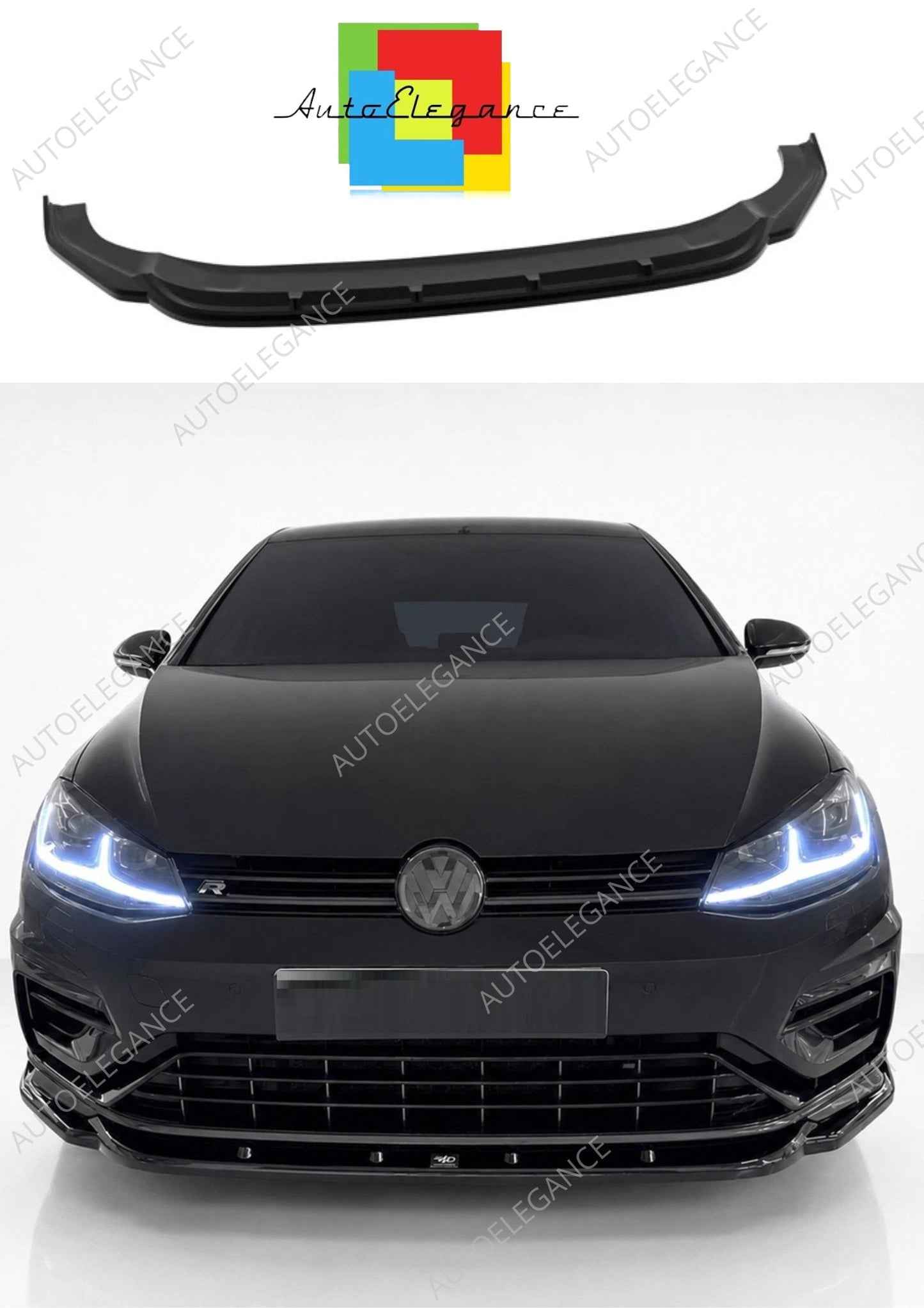 👉Splitter anteriore V.1 Volkswagen Golf MK7 Facelift R/R-Line ABS nero lucido👈