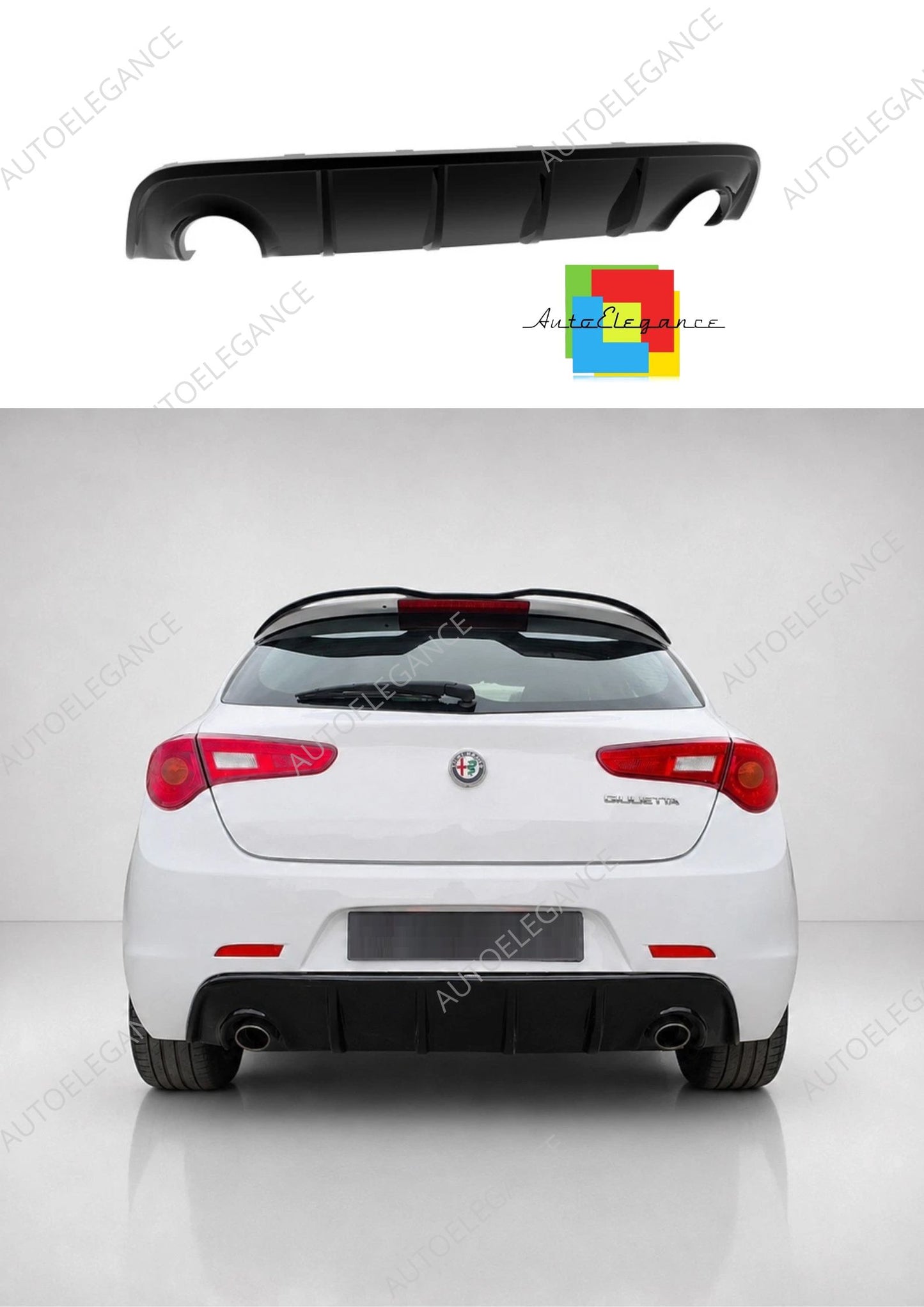 👉Diffusore Posteriore Doppio Scarico Alfa Romeo Giulietta ABS Nero Lucido👈