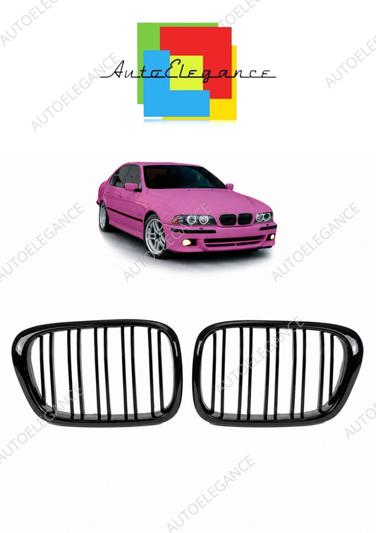 👉Griglia anteriore lucida nera a doppia linea adatta per BMW Serie5 E39 95-03👈