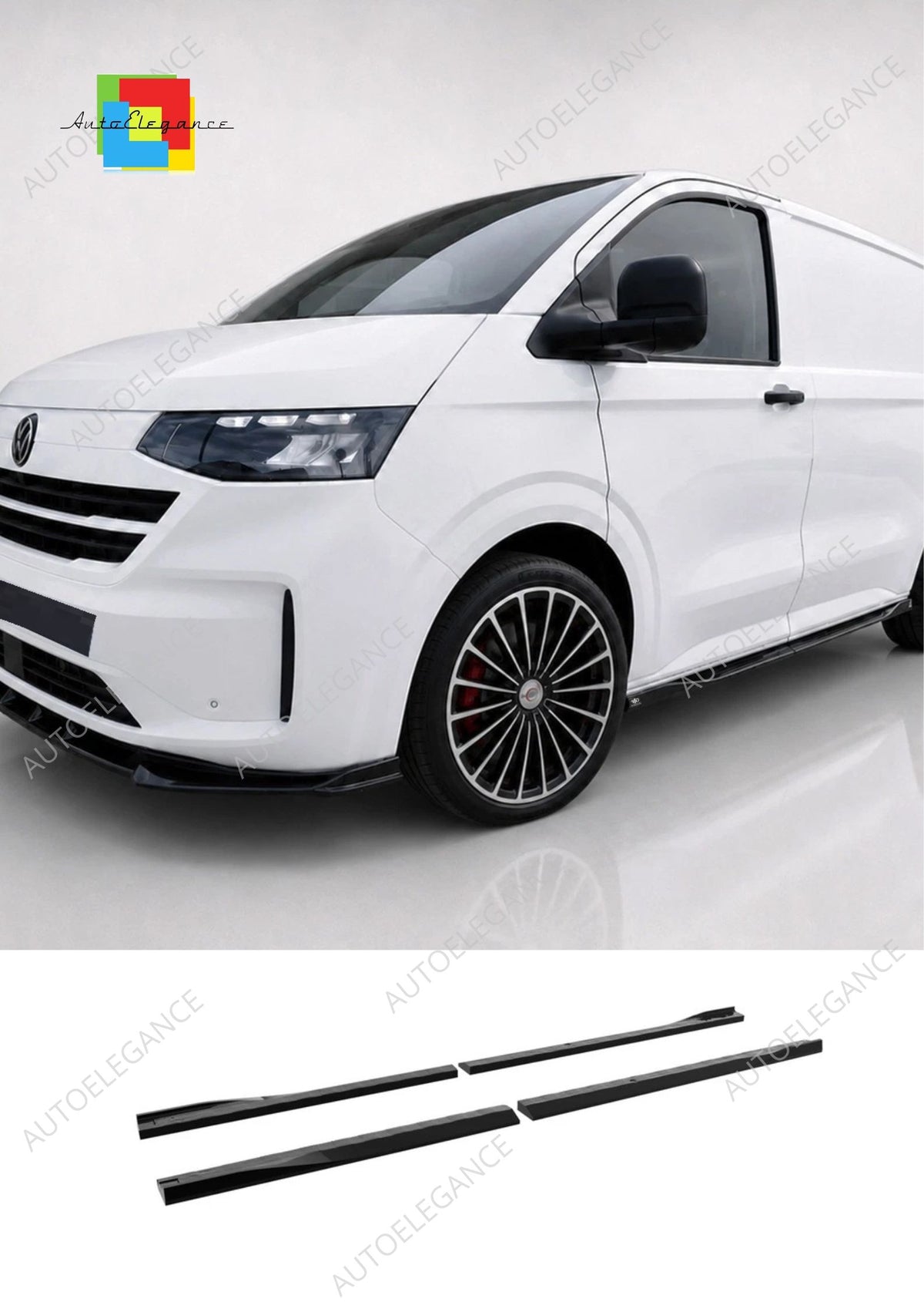 👉Minigonne laterali V.2 per Ford Transit Custom L1 MK2 / VW T7 ABS lucido👈