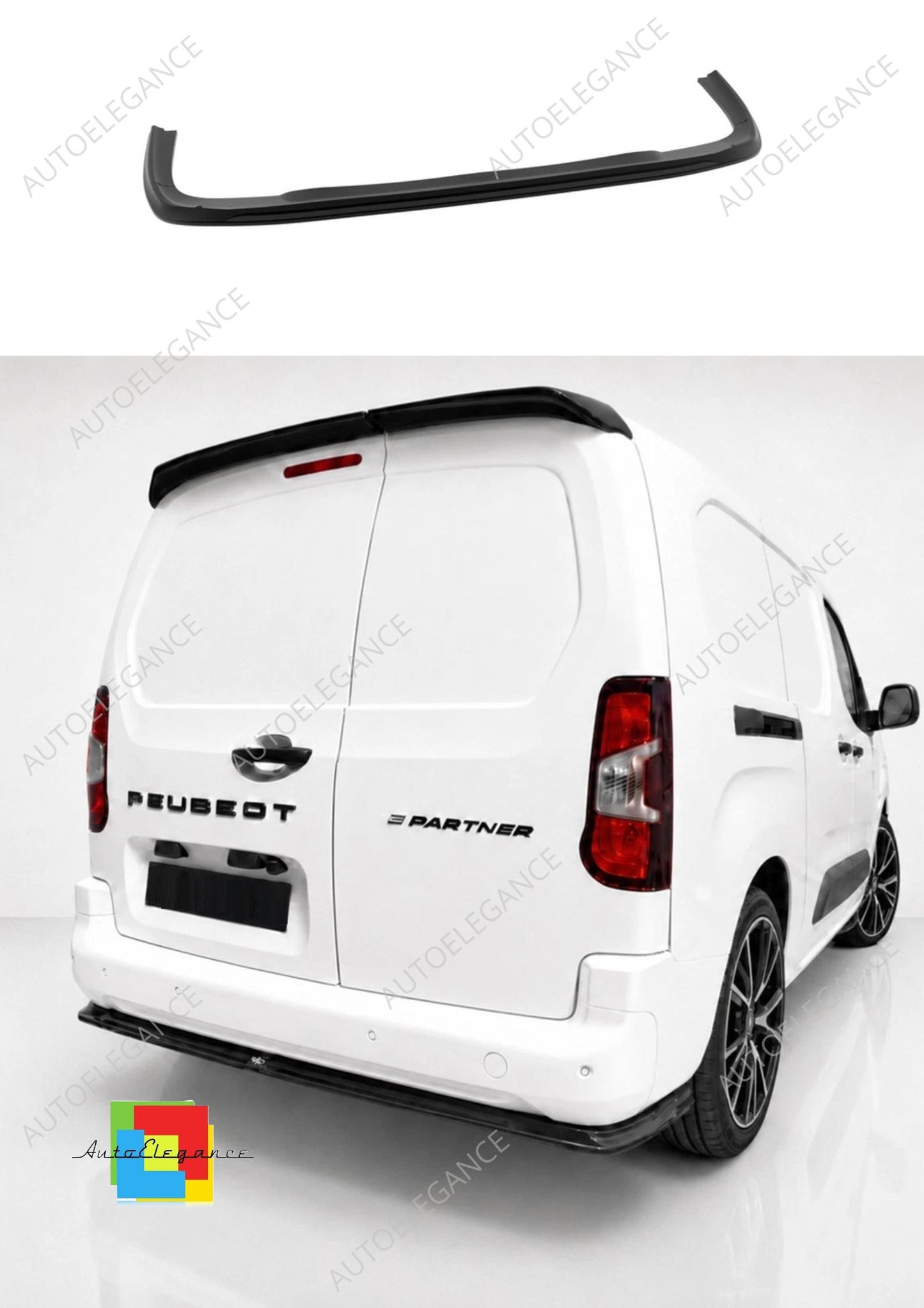 👉Diffusore Posteriore CitroenBerlingo L2/PeugeotPartner L2MK3 ABS Nero Lucido👈