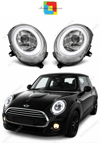 💕 Fari Anteriori Adatto per Mini Cooper F55 F56 F57 14-17 LED Tube Cromati 💕