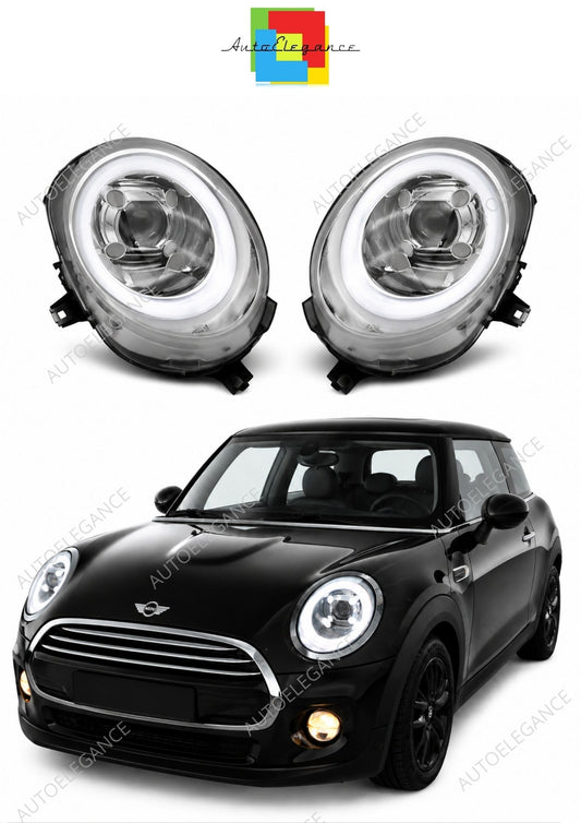 💕 Fari Anteriori Adatto per Mini Cooper F55 F56 F57 14-17 LED Tube Cromati 💕