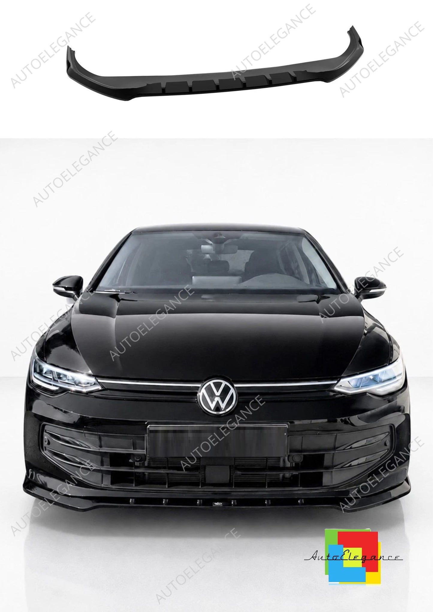 👉Splitter anteriore per Volkswagen Golf MK8 facelift (2024-) ABS nero lucido👈