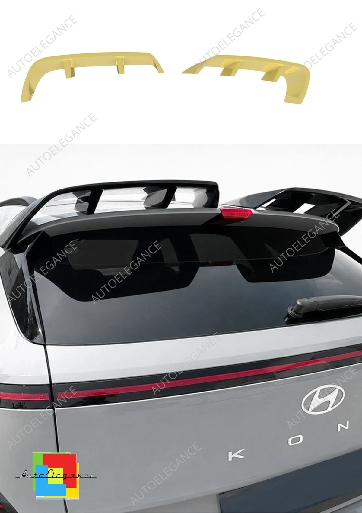 👉 Alettone posteriore per tetto Hyundai Kona N-Line MK2 22- in PU grezzo👈