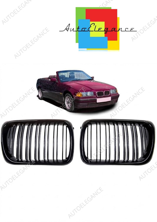 👉Griglia anteriore nero lucido a doppia linea adatta per BMW Serie3 E36 91-96👈