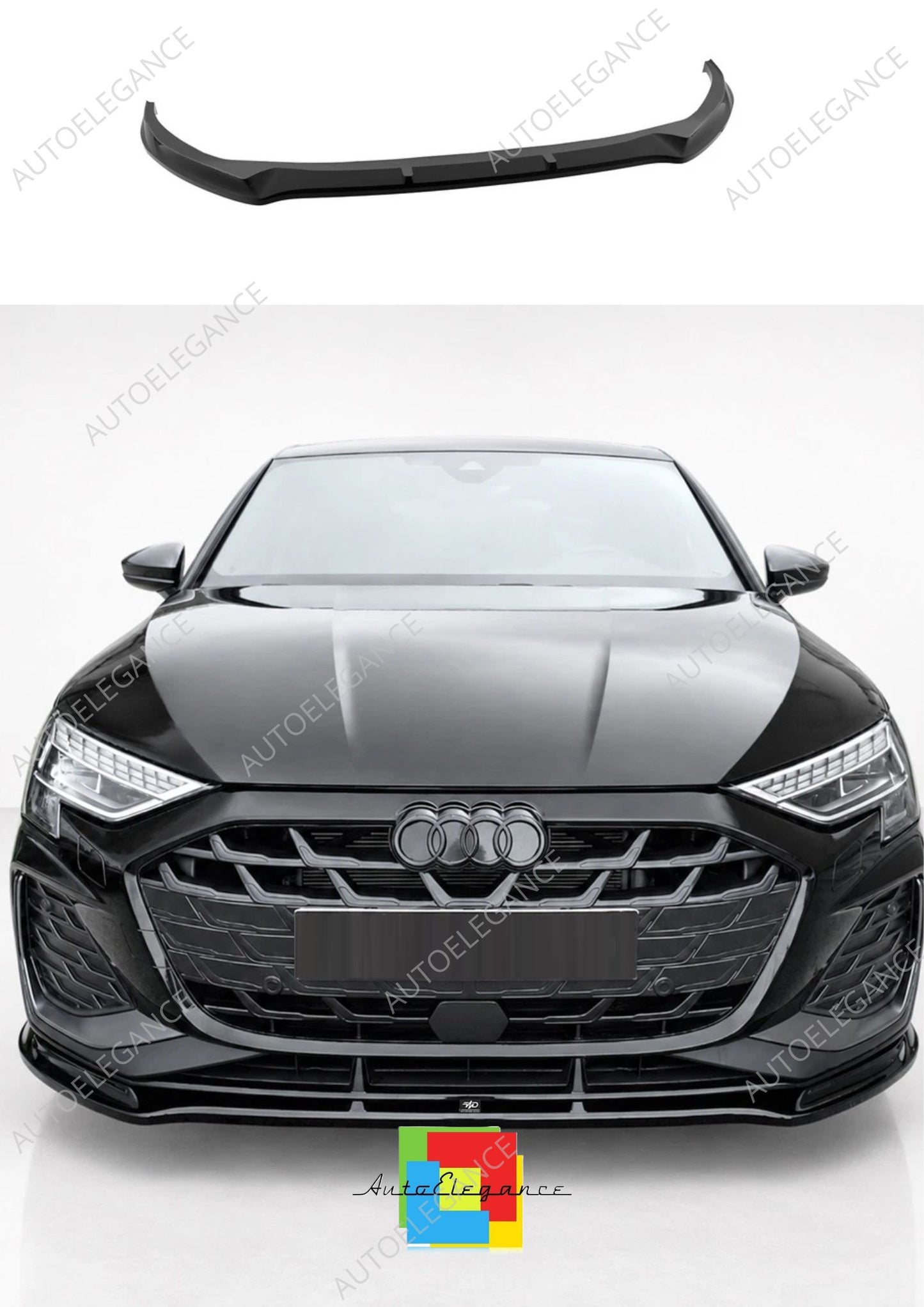 👉Splitter anteriore per Audi S3/A3 S-Line 8Y facelift 24- in ABS nero lucido👈