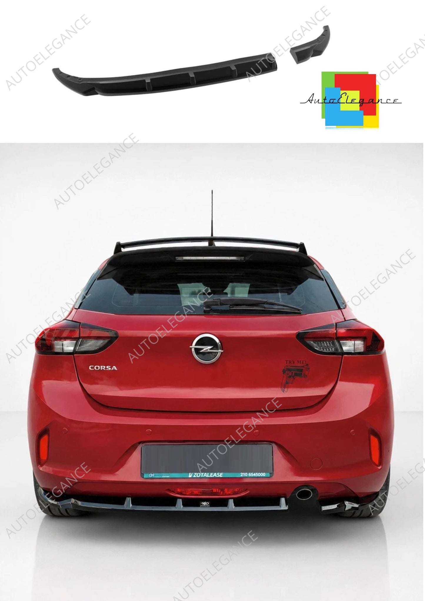 👉Splitter posteriore per Opel/Vauxhall Corsa F (2019-) ABS nero lucido👈