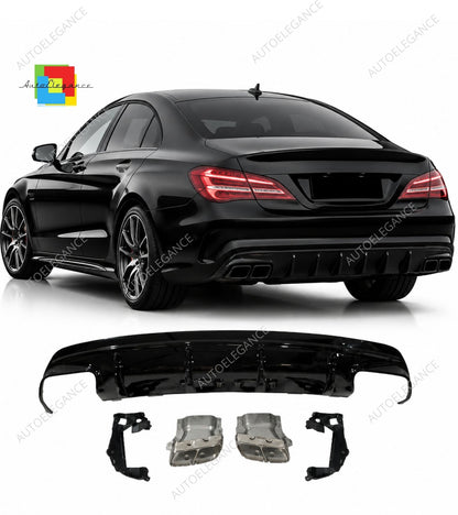 👉Diffusore Look A45 per Mercedes CLA W117 13-15 Nero Lucido + Terminali👈