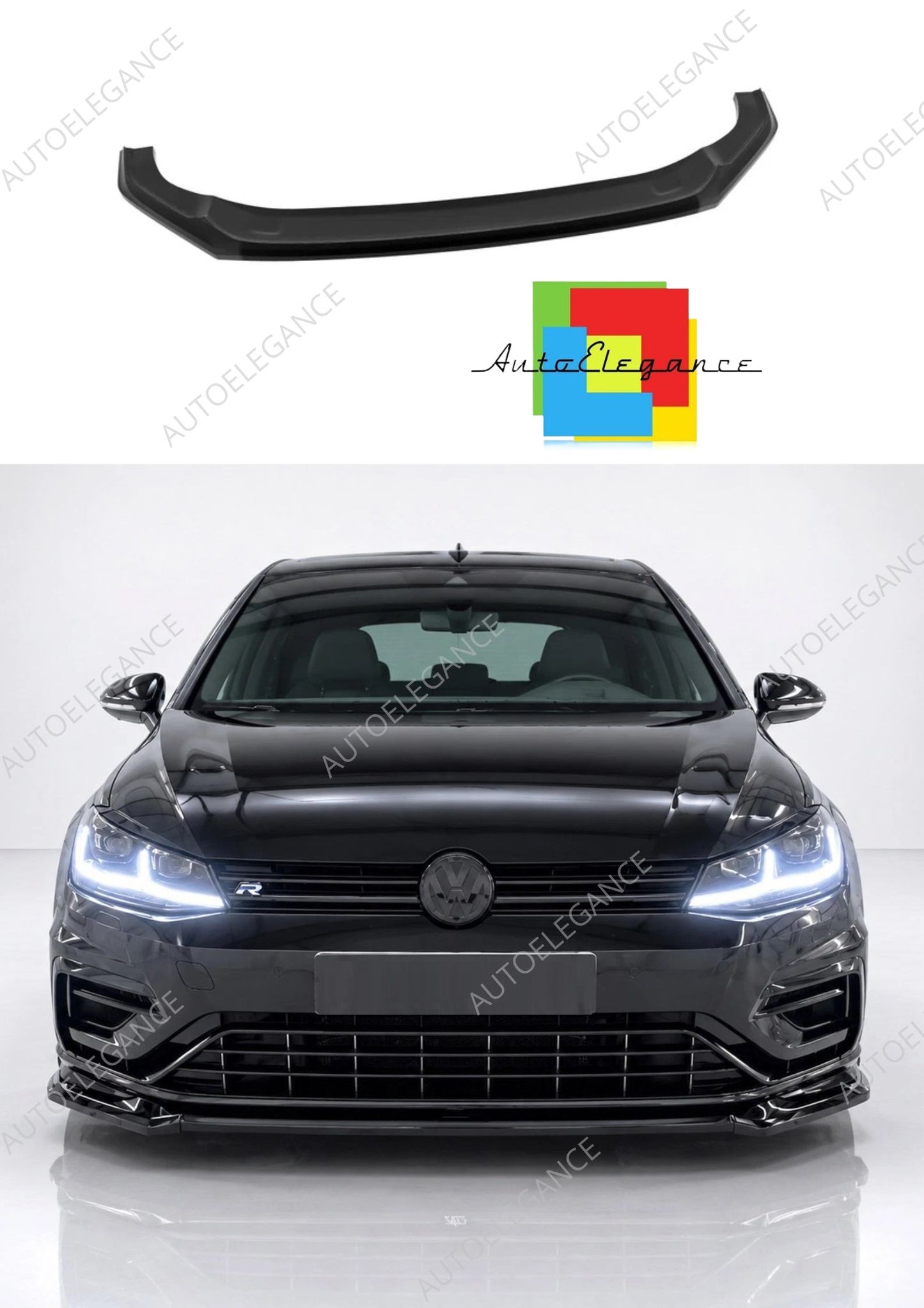 👉Splitter anteriore V.2 per VW Golf MK7 facelift R/R-Line in ABS nero lucido👈