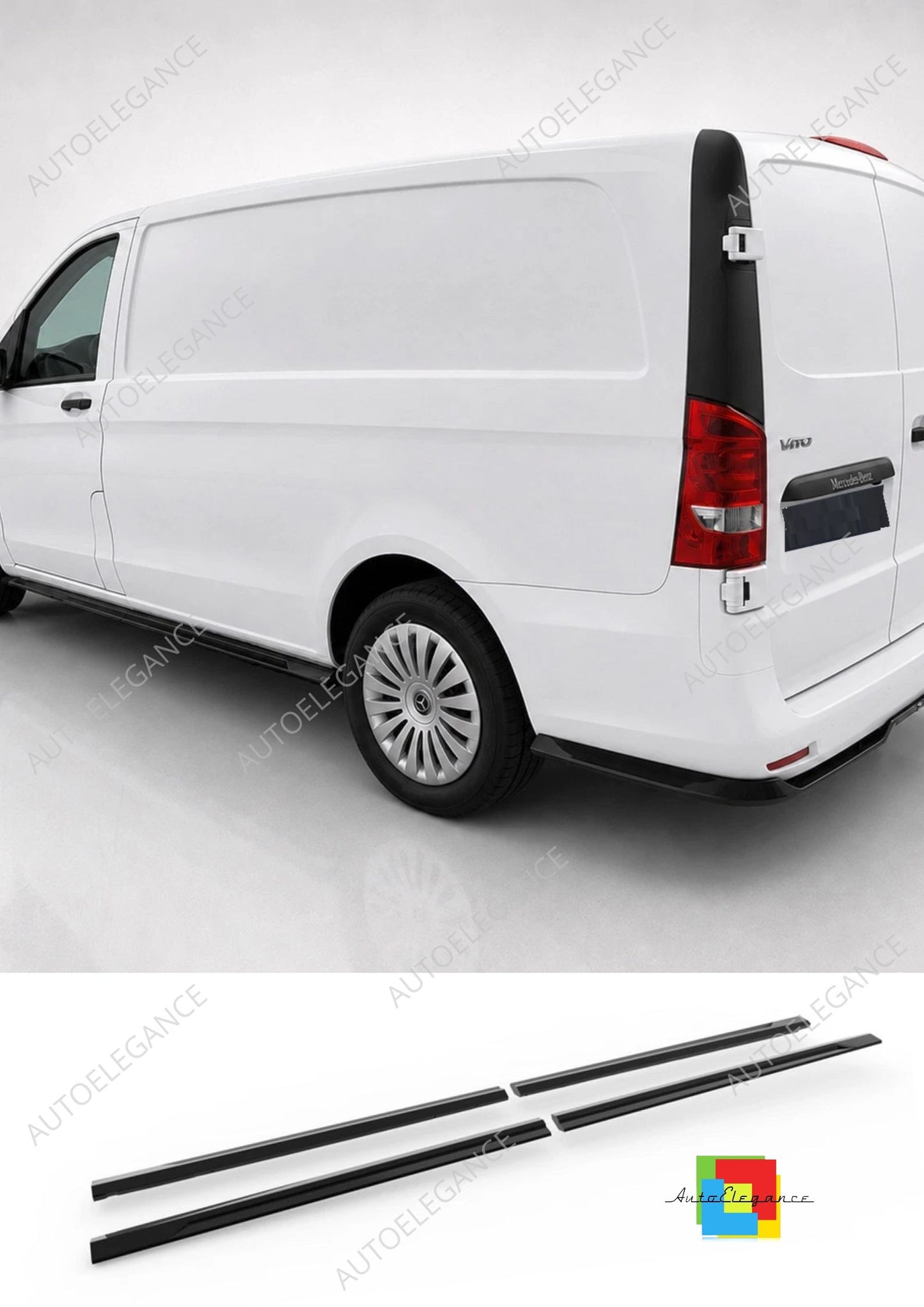 👉Estensioni laterali per Mercedes Vito W447 lunghe in ABS nero lucido👈