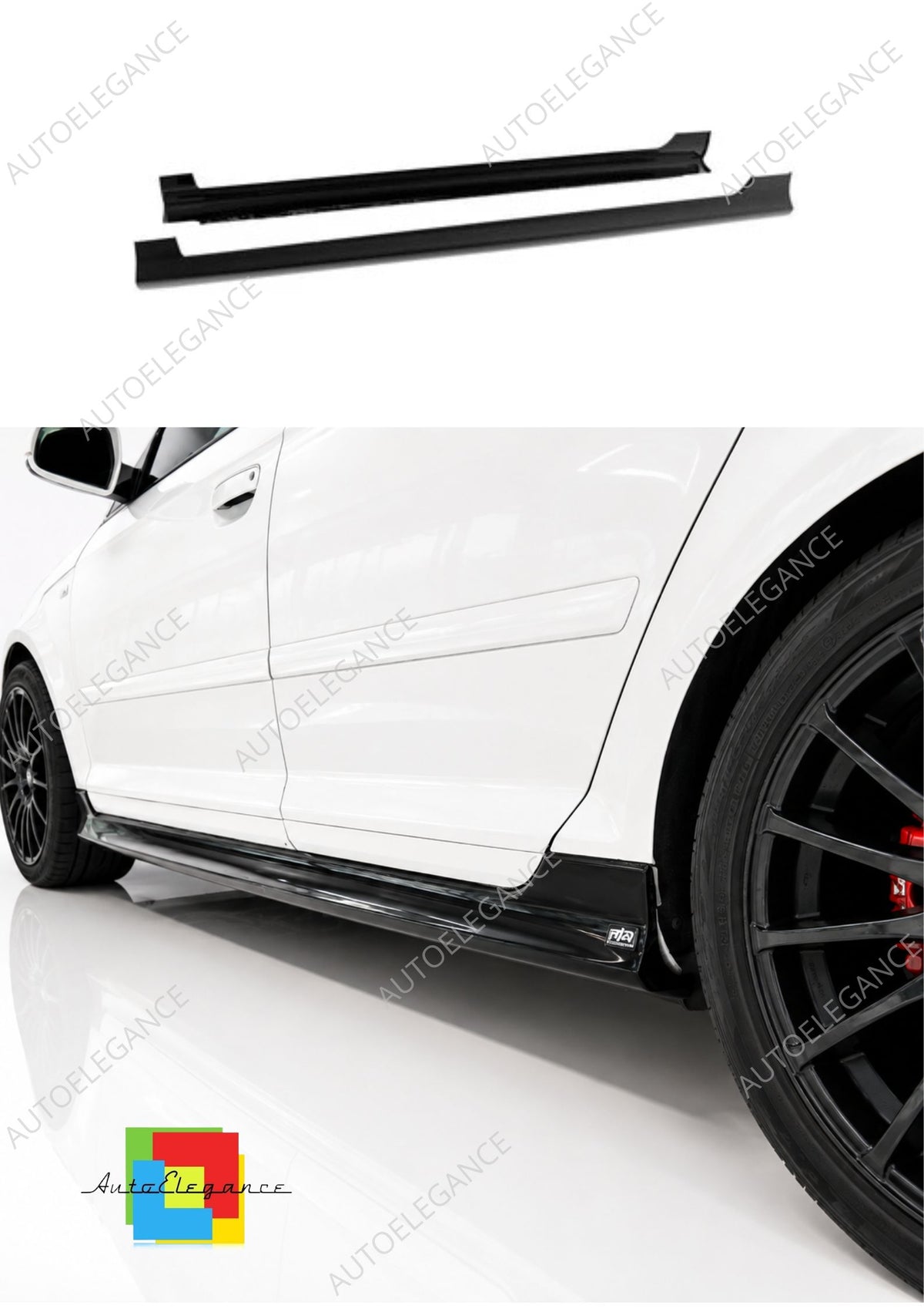 👉Minigonne laterali per Audi A3 8P Sportback (2005-2012) ABS nero lucido👈
