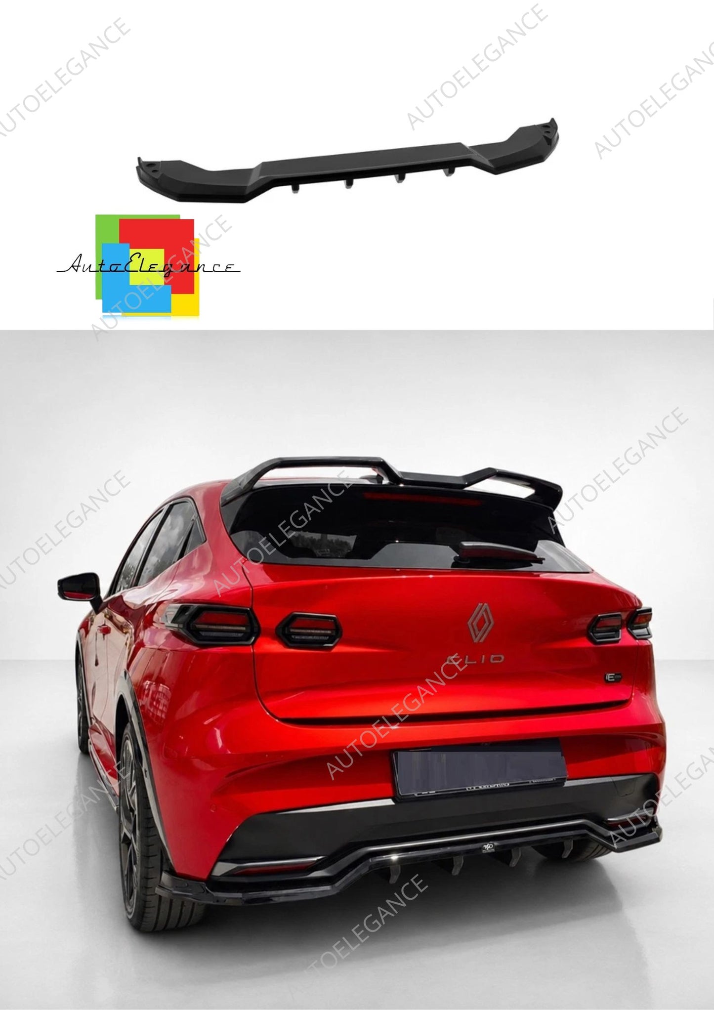 👉Splitter posteriore per Renault Clio MK6 (2025-) in ABS nero lucido👈