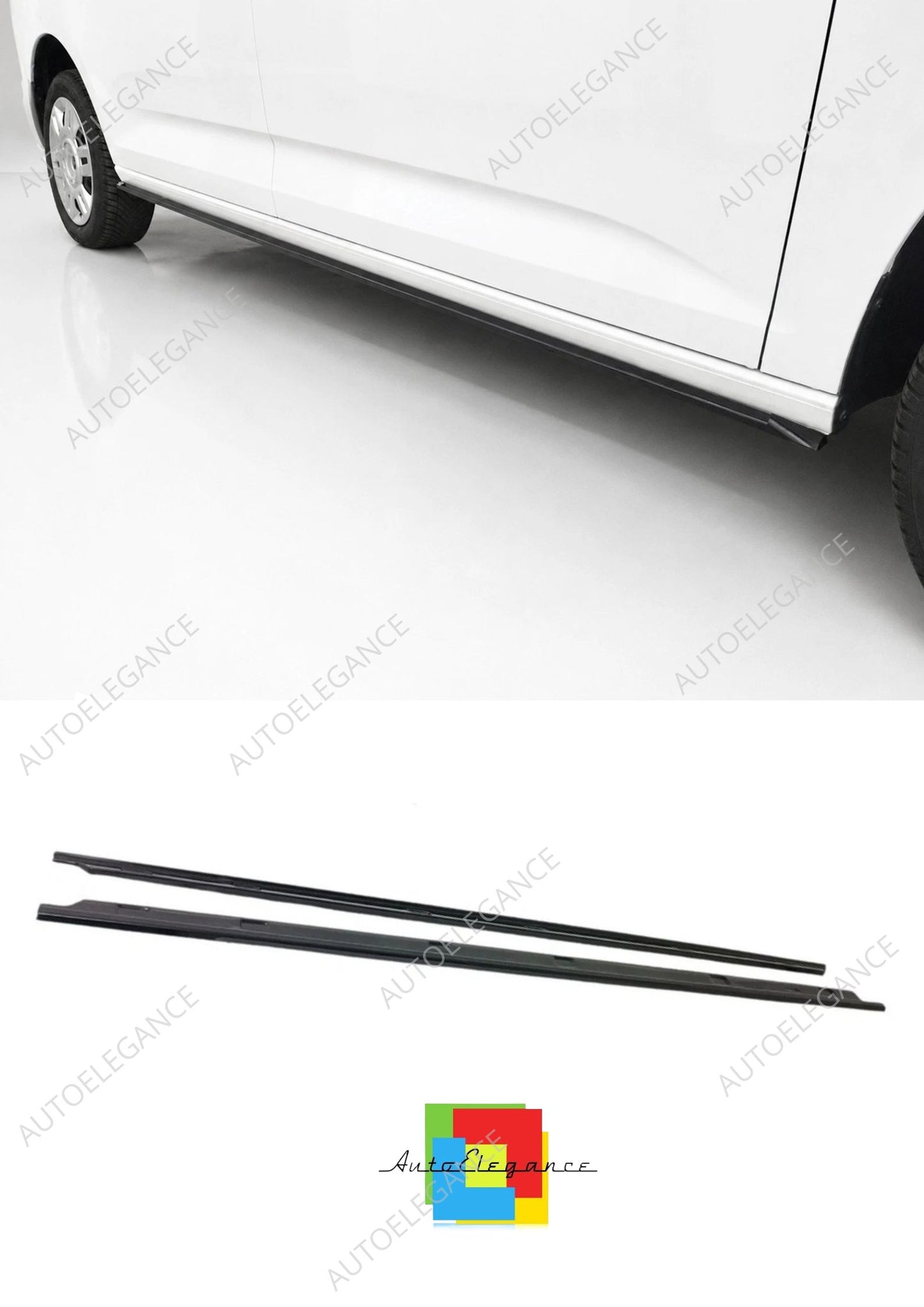 👉Gonne laterali estensioni V.1 Ford Transit Connect L2 MK3 24-ABS nero lucido👈
