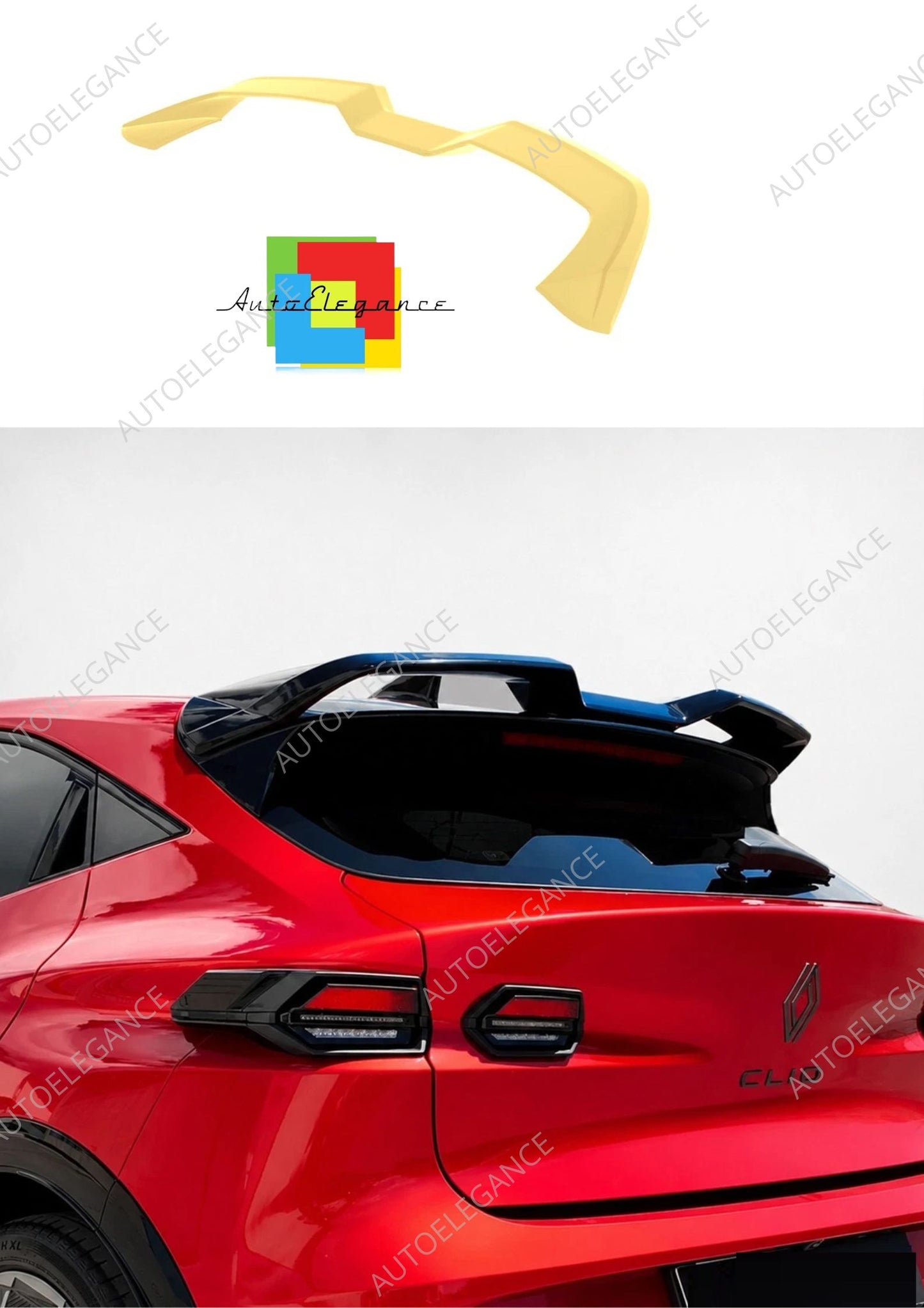 👉Spoiler posteriore per tetto Renault Clio MK6 (2025-) in PU non verniciato👈