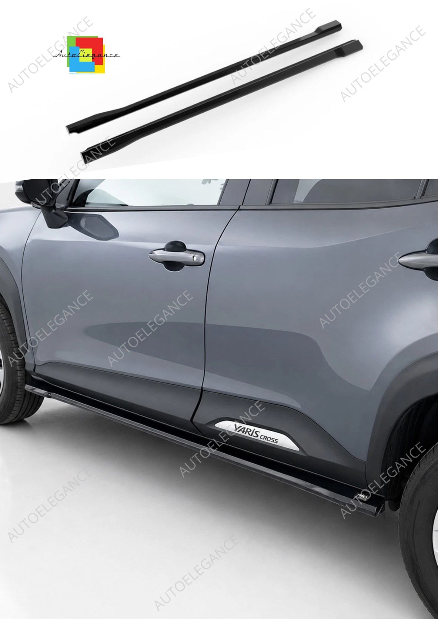 👉Minigonne Laterali adatte per Toyota Yaris Cross 2020- ABS Nero Lucido👈