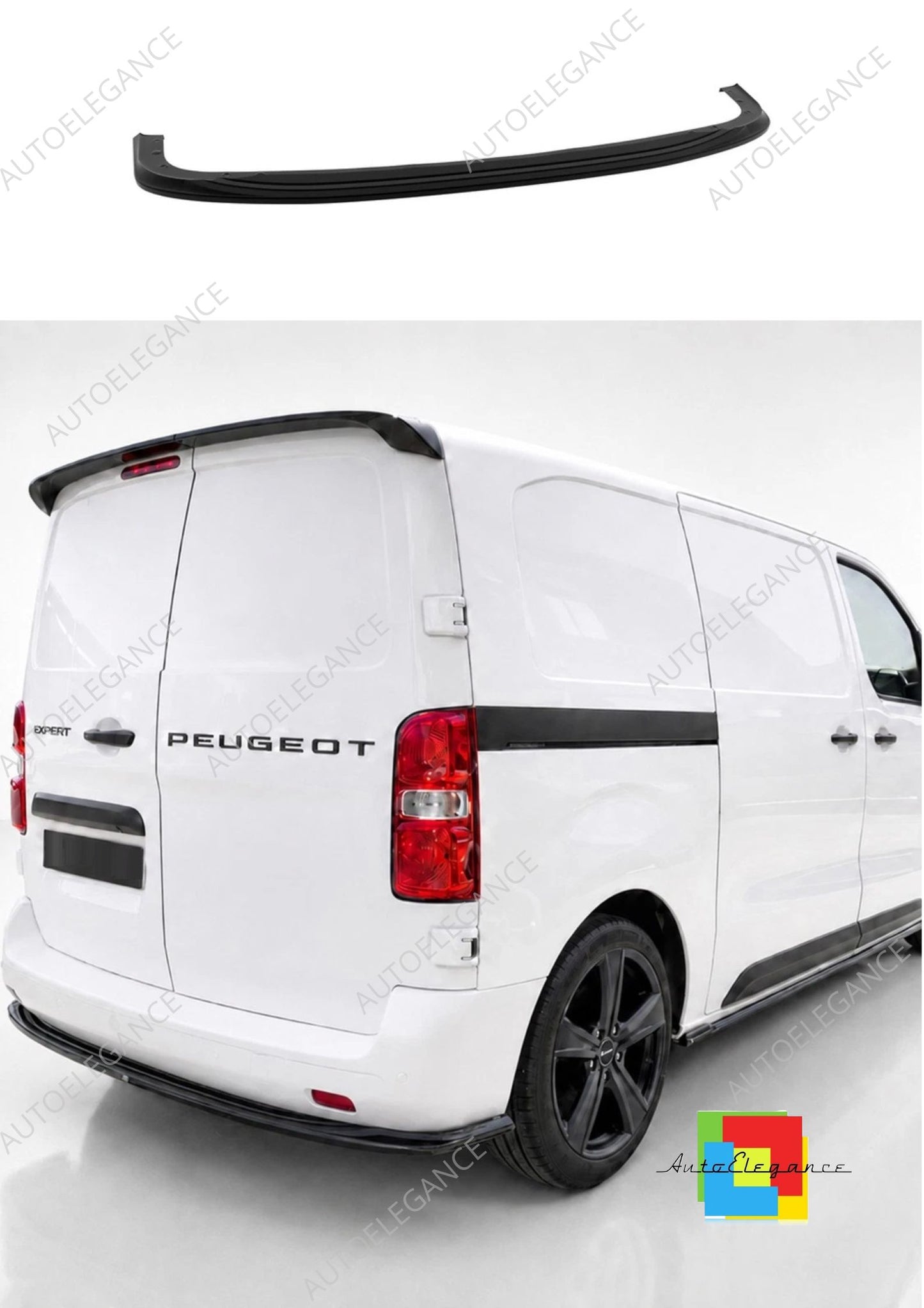 👉Splitter posteriore Opel Vivaro C L2/Peugeot Expert L2 MK3 ABS nero lucido👈