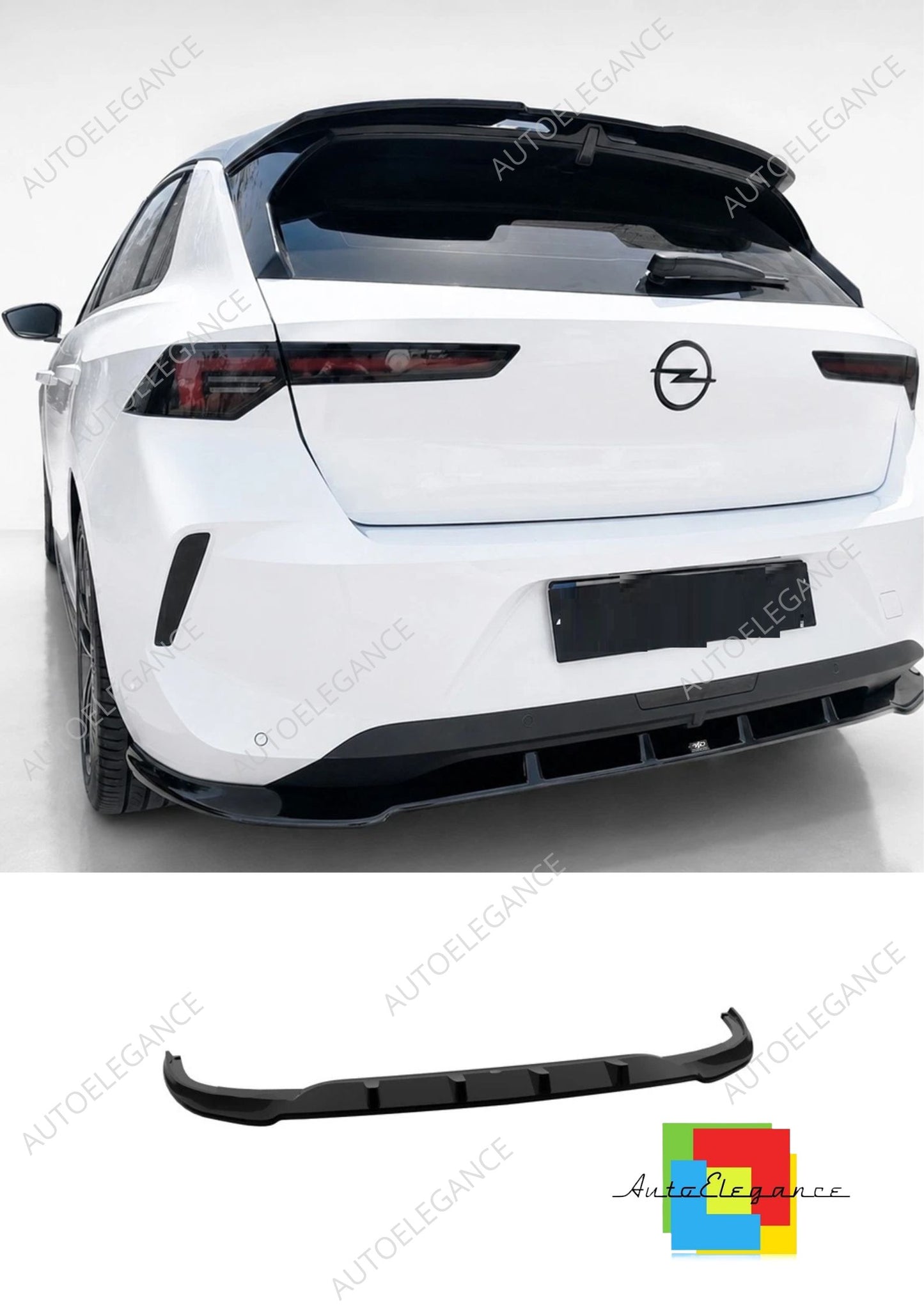 👉Splitter posteriore per Vauxhall /Opel Astra L Hatchback 21- ABS nero lucido👈