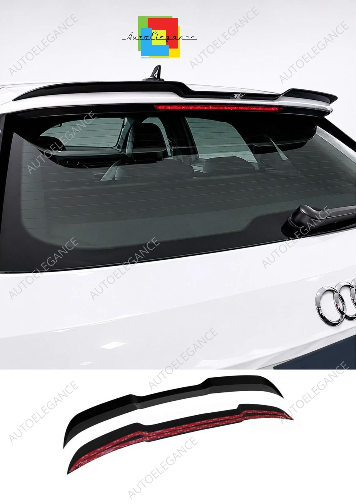 👉Prolunga Spoiler Tetto per Audi A3 S-Line / S3 / RS3 (8Y) in ABS Nero lucido👈