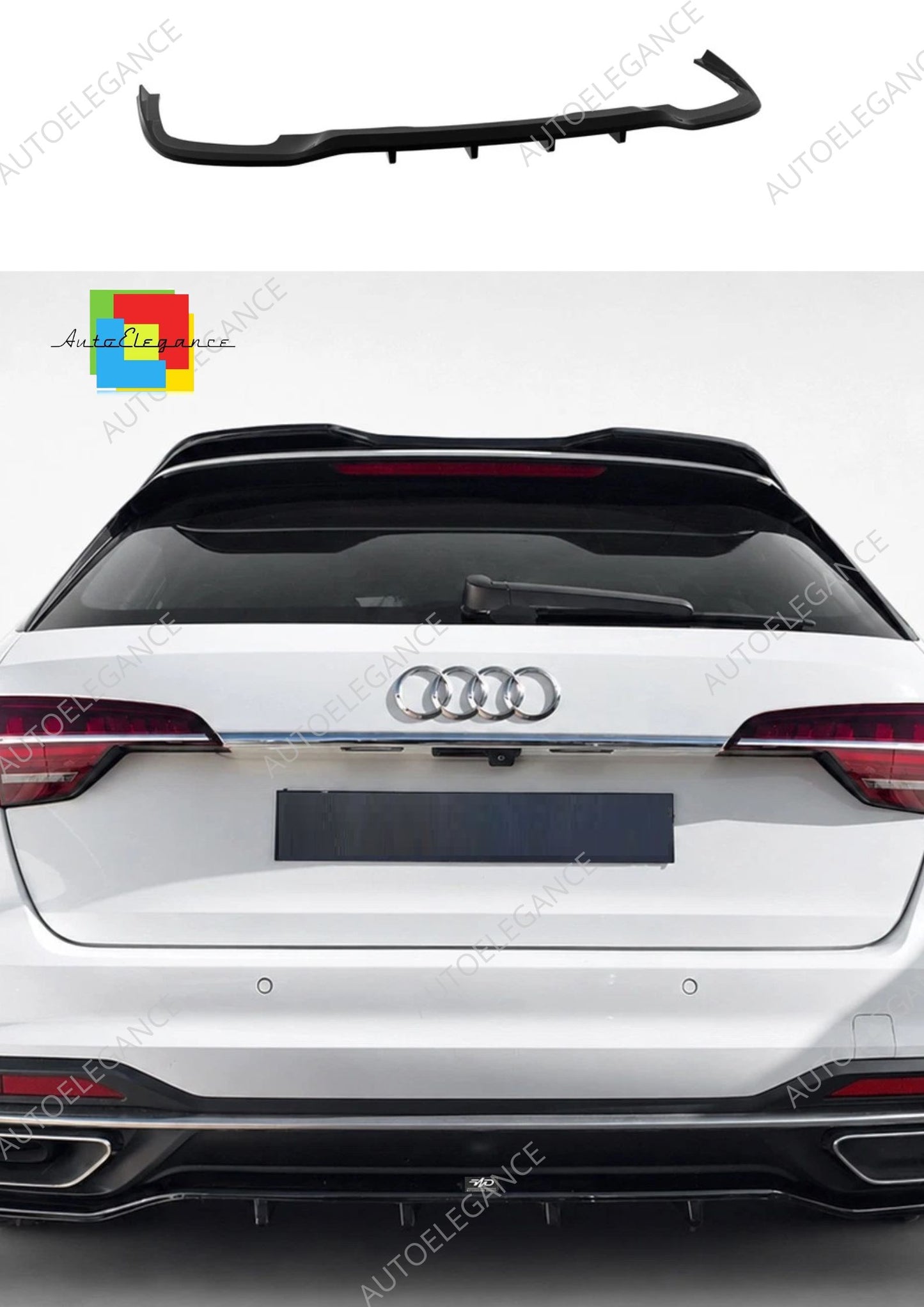 👉Splitter posteriore per Audi A4 B9 facelift Avant (19-24) in ABS nero lucido👈