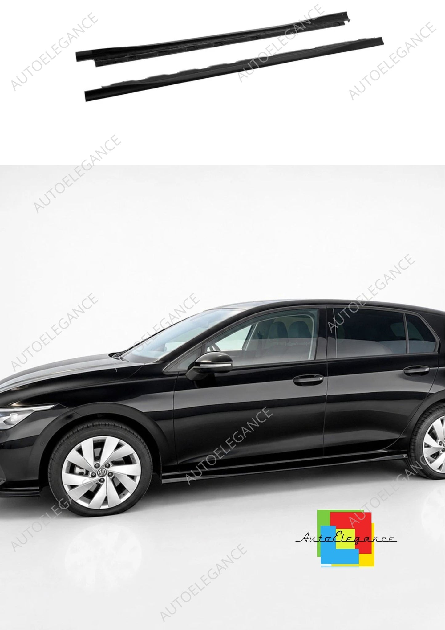 👉Estensioni laterali per Volkswagen Golf MK8/MK8 Facelift in ABS nero lucido👈