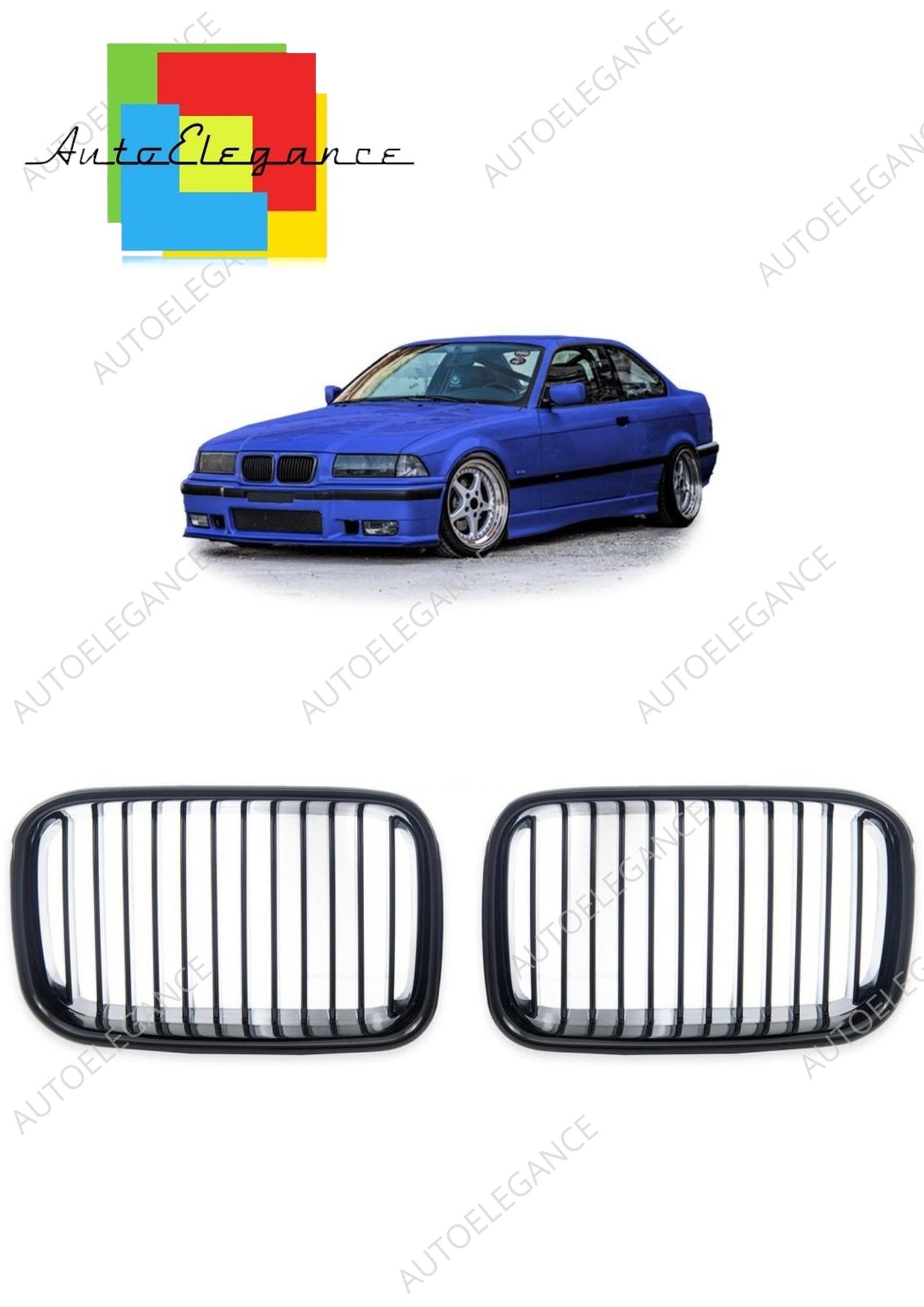 👉Griglia anteriore lucida nera adatta per BMW Serie 3 E36 1991-1996👈