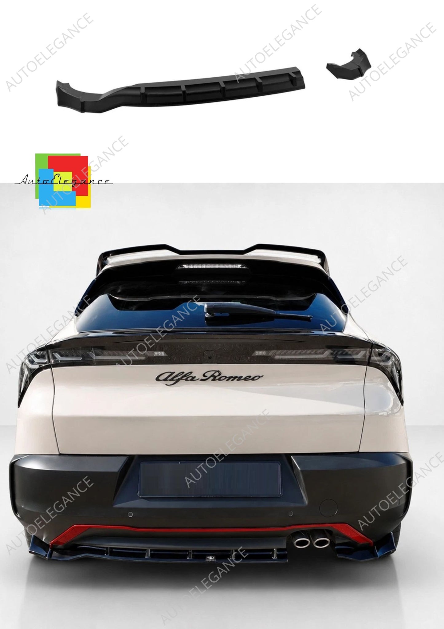 👉Diffusore posteriore per Alfa Romeo Junior MK1 (2024-) in ABS nero lucido👈
