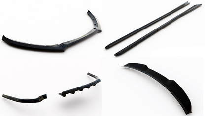 SPLITTER SUITABLE FOR VW GOLF 8 GTI GTD RLINE LOOK GLOSSY BLACK SPORTY DESIGN 