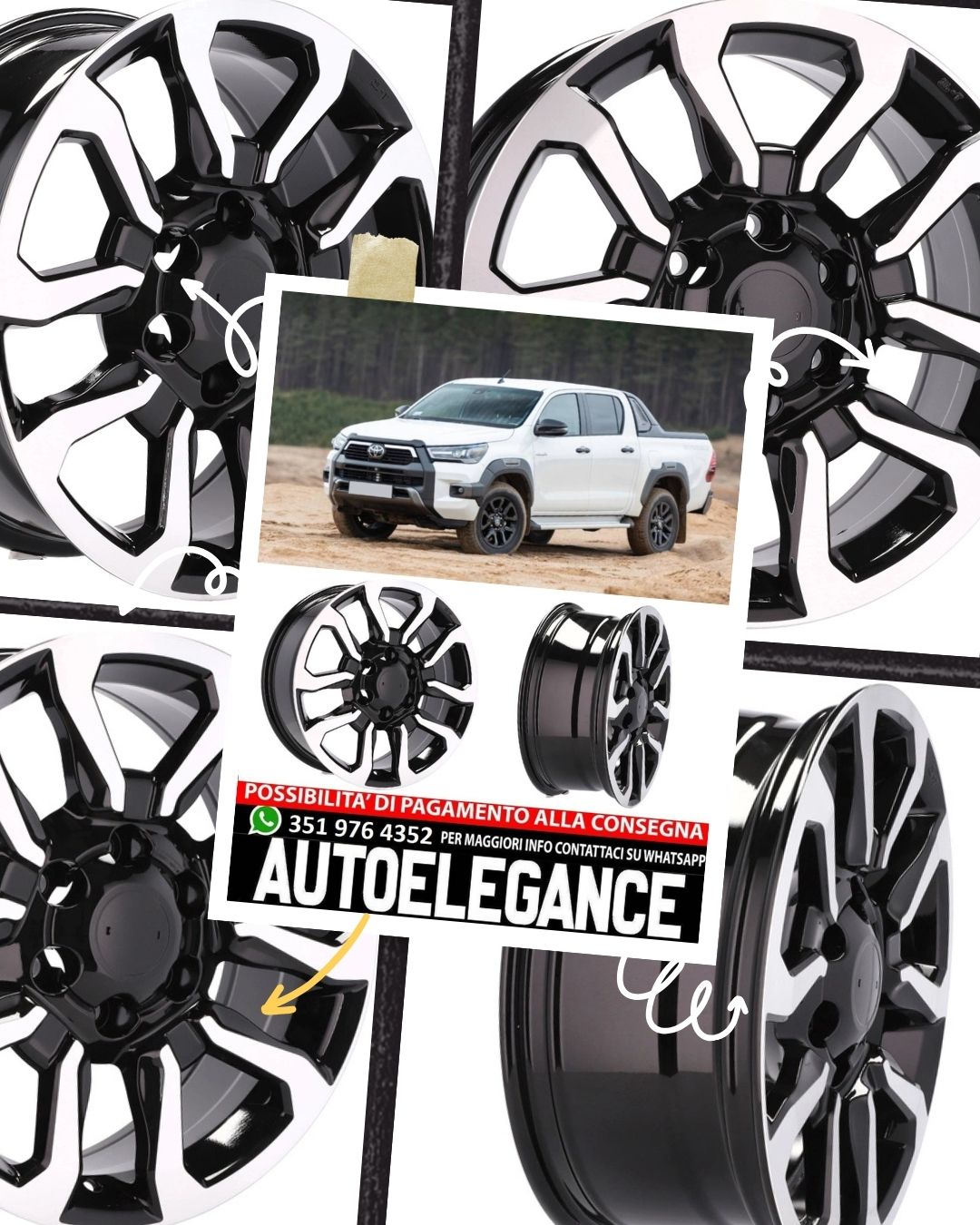 CERCHI CERCHIO IN LEGA 17" Adatto per VW CHEVROLET DAEWOO GMC ISUZU LEXUS NISSAN OPEL SSANGYONG TOYOTA