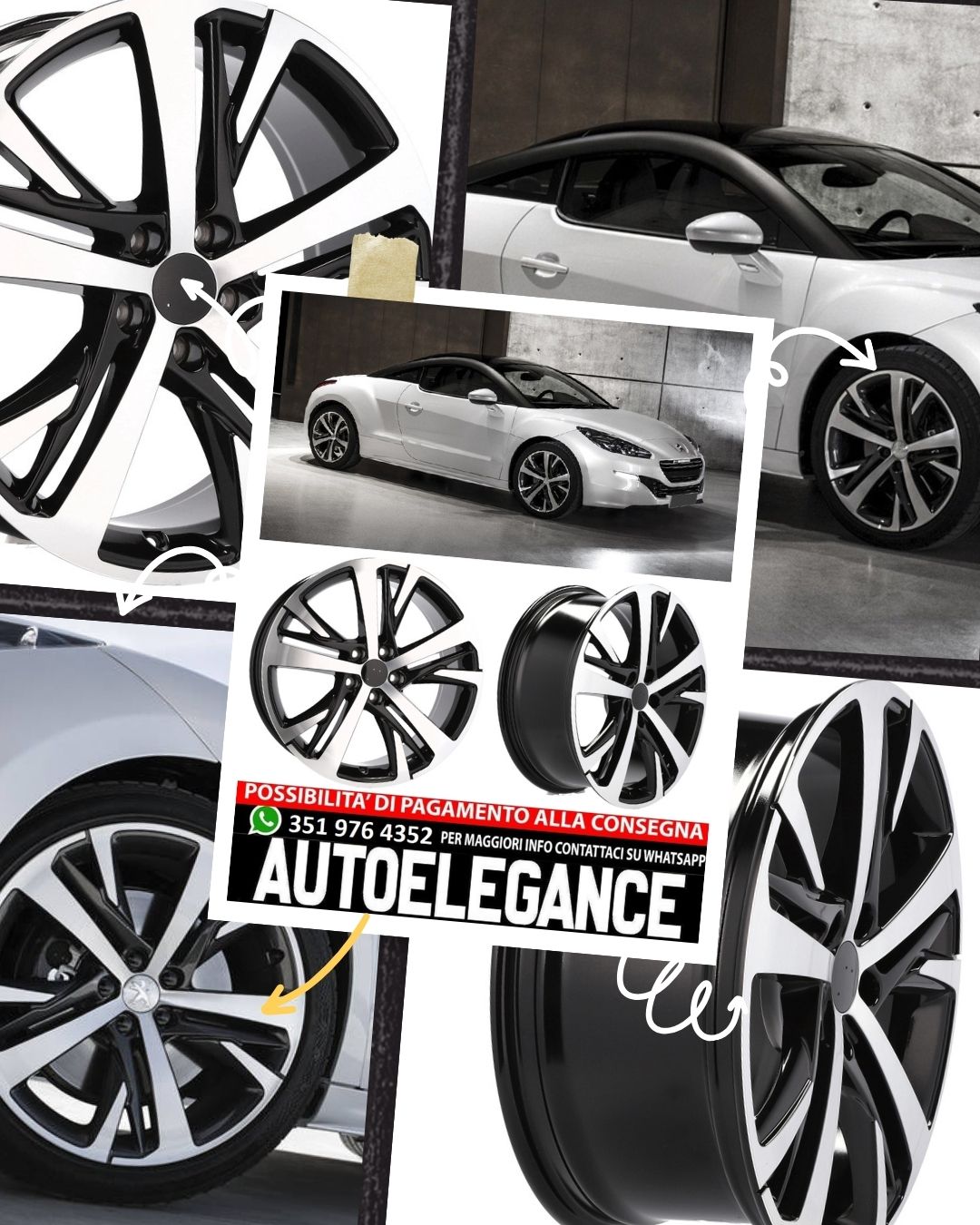 CERCHI CERCHIO IN LEGA 18"Adatto per ALFA ROMEO CITROEN DS FIAT FORD JAGUAR LANCIA LAND ROVER LINCOLN OPEL PEUGEOT RENAULT SMART TOYOTA VOLVO