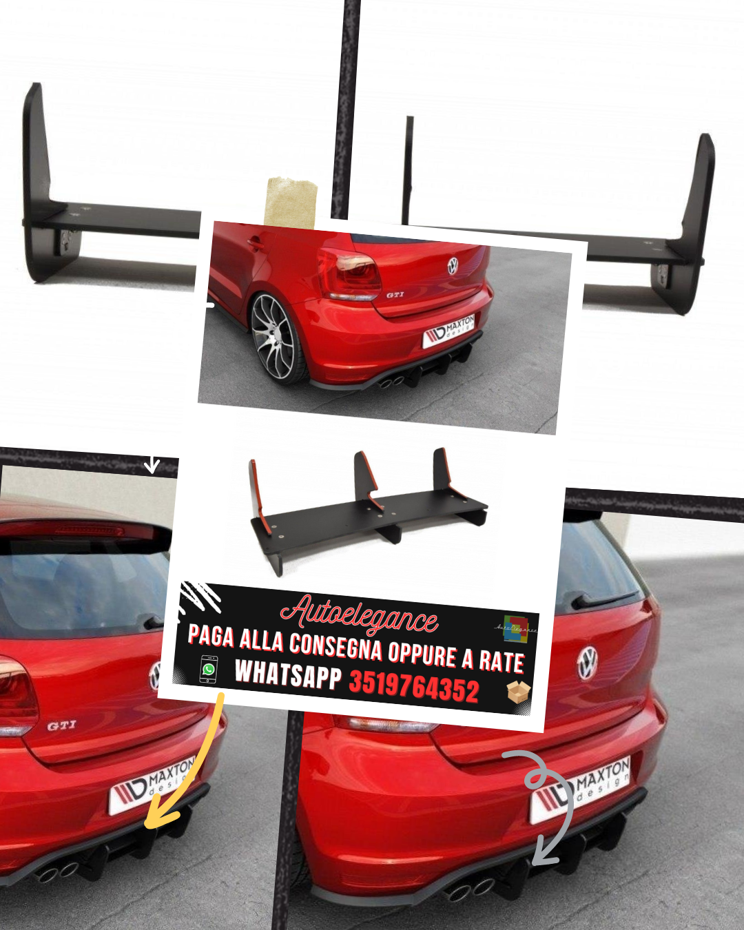 DIFFUSORE POSTERIORE ADATTO PER  VW POLO MK5 GTI FACELIFT