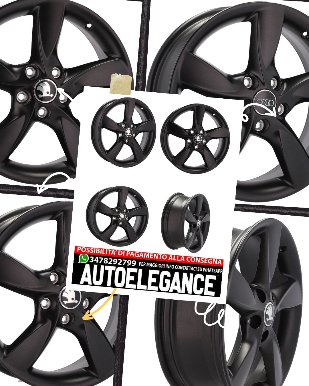 CERCHI CERCHIO IN LEGA 17" Adatto per VW AUDI CUPRA FORD SEAT SKODA