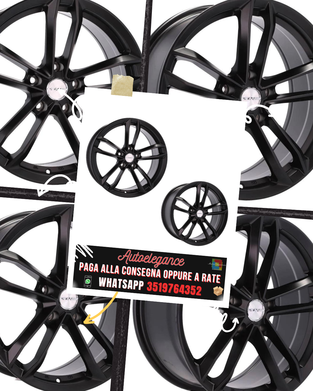 CERCHI CERCHIO IN LEGA 19" Adatto per ALFA ROMEO CHEVROLET FIAT JEEP