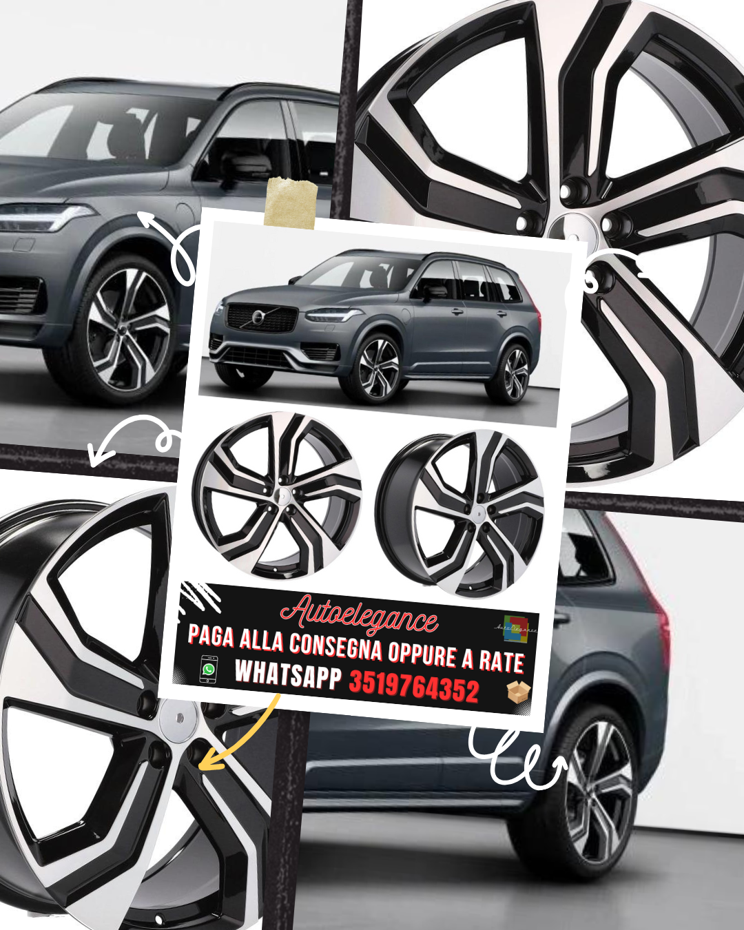 CERCHI CERCHIO IN LEGA 18" Adatto per LINCOLN RENAULT SMART VOLVO