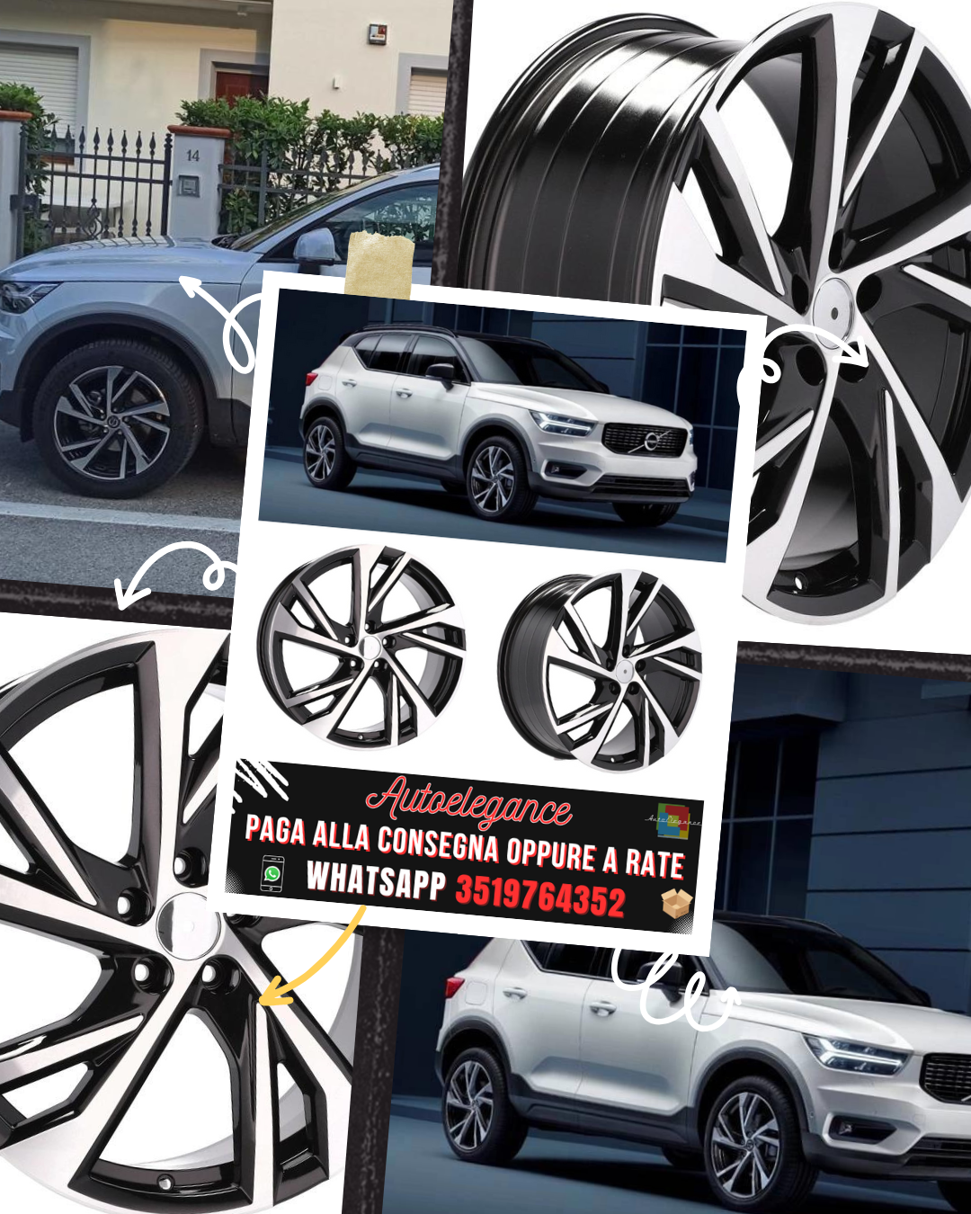 CERCHI CERCHIO IN LEGA 17" Adatto per LINCOLN MERCEDES RENAULT SMART VOLVO