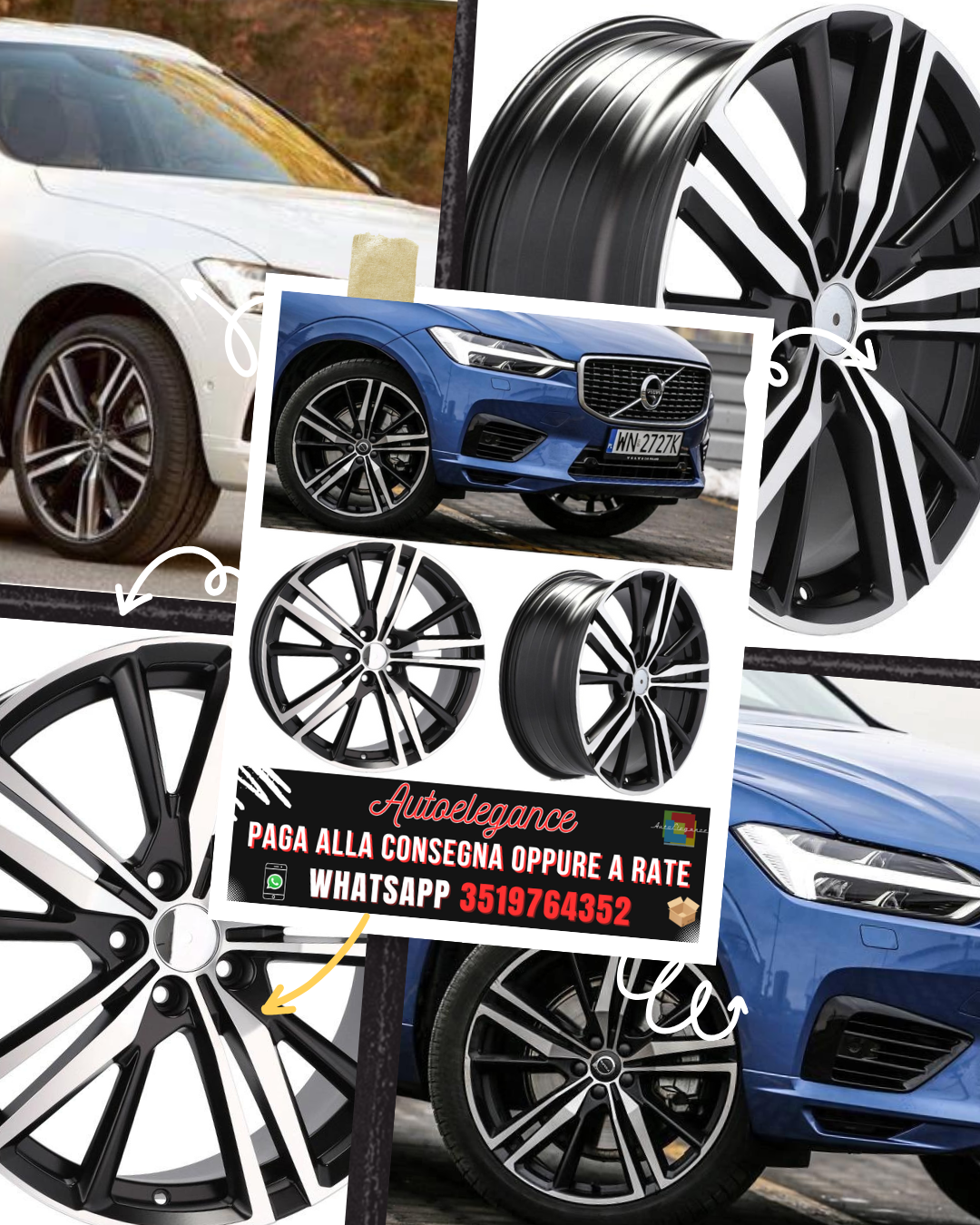 CERCHI CERCHIO IN LEGA 17" Adatto per LINCOLN MERCEDES RENAULT SMART VOLVO