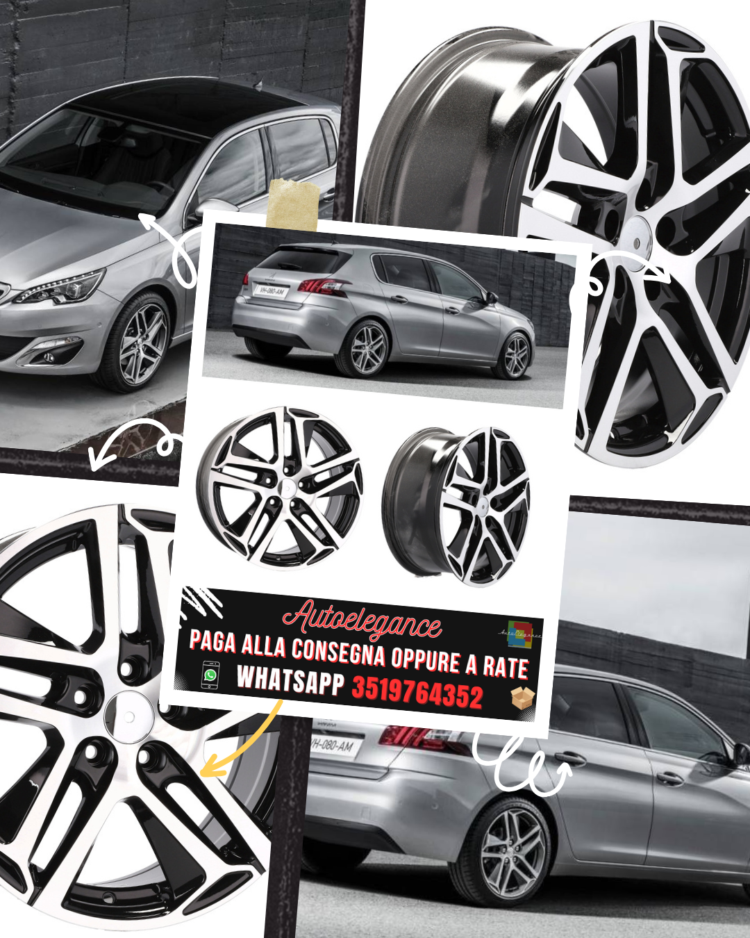 CERCHI CERCHIO IN LEGA 16" Adatto per PEUGEOT RENAULT TOYOTA VOLVO