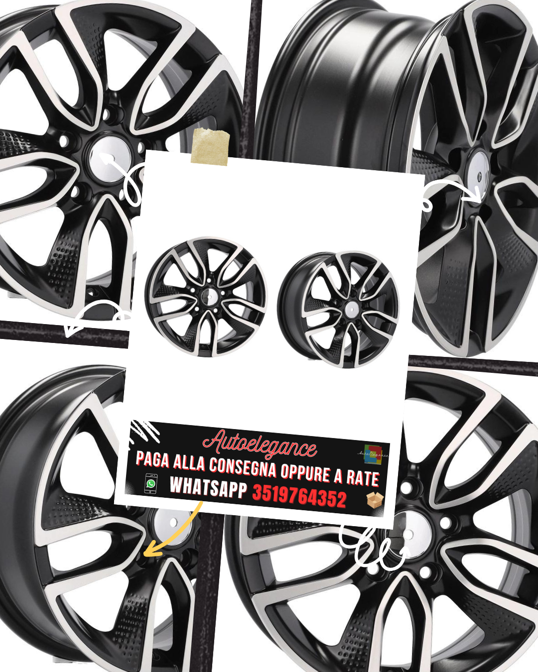 CERCHI CERCHIO IN LEGA 16" Adatto per ALFA ROMEO CITROEN FIAT FORD JAGUAR LANCIA