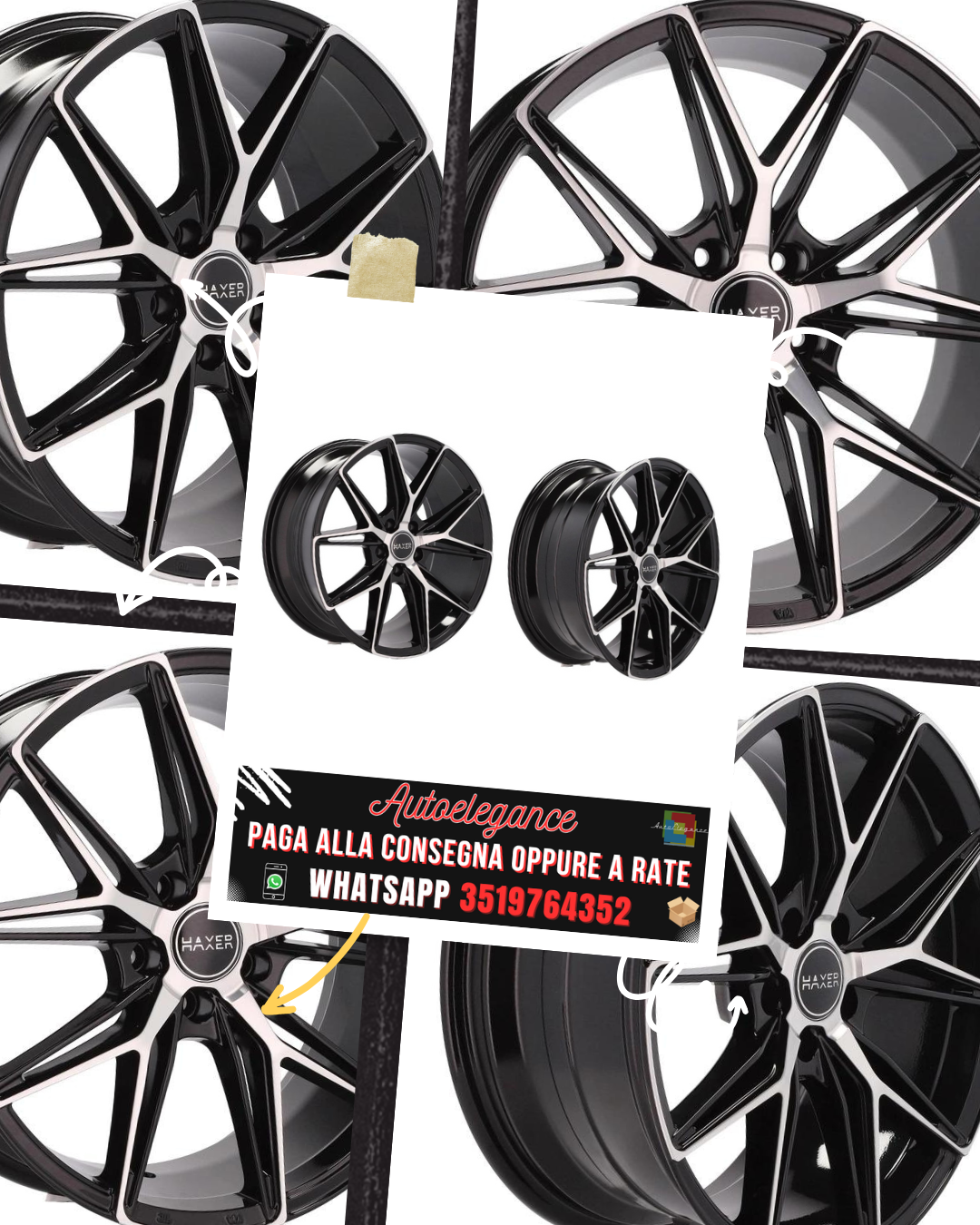 CERCHI CERCHIO IN LEGA 18" Adatto per ALFA ROMEO CADILLAC CHEVROLET FIAT