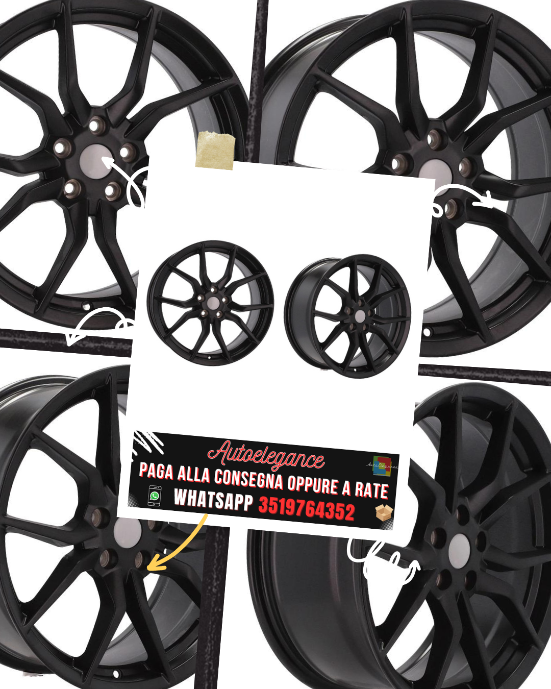 CERCHI CERCHIO IN LEGA 18" Adatto per ALFA ROMEO FORD JAGUAR LANCIA LAND ROVER
