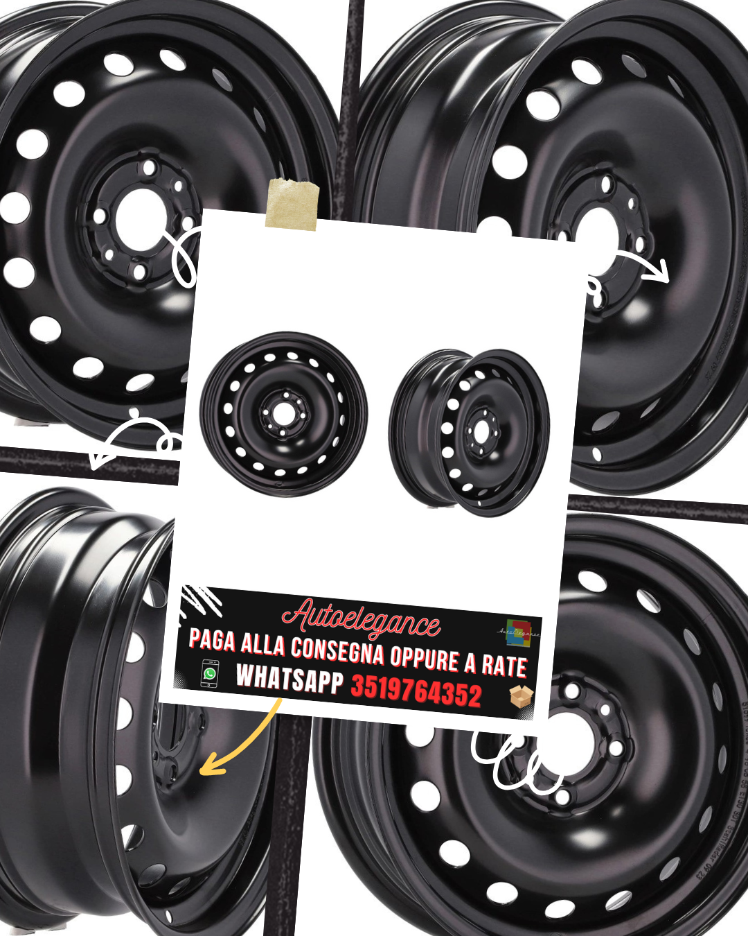 CERCHI CERCHIO IN LEGA 15" Adatto per ALFA ROMEO CITROEN FIAT FORD LANCIA PEUGEOT