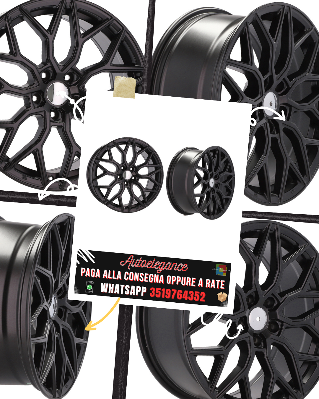 CERCHI CERCHIO IN LEGA 18" Adatto per LANCIA LAND ROVER LINCOLN OPEL PEUGEOT