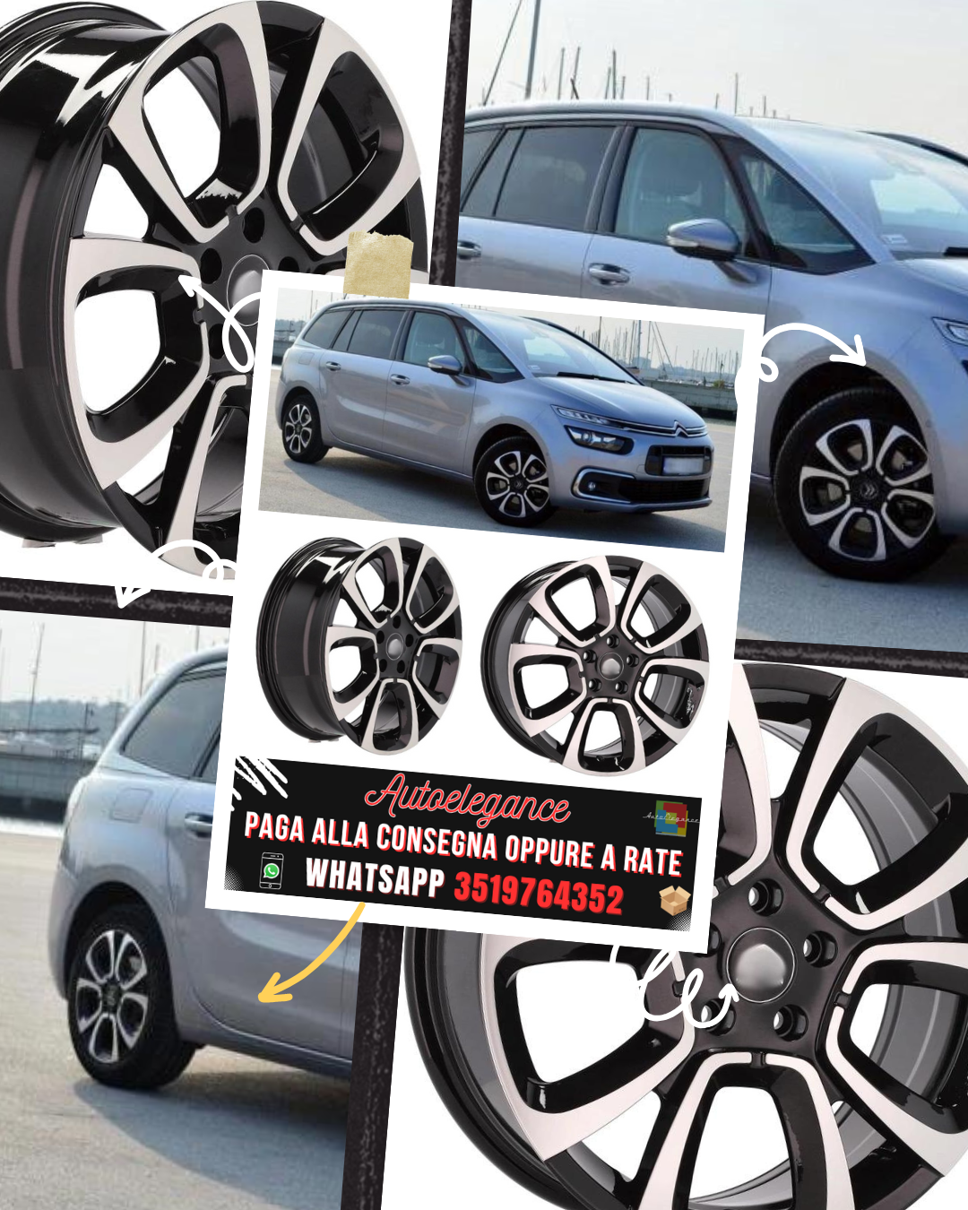 CERCHI CERCHIO IN LEGA 16" Adatto per PEUGEOT RENAULT TOYOTA VOLVO