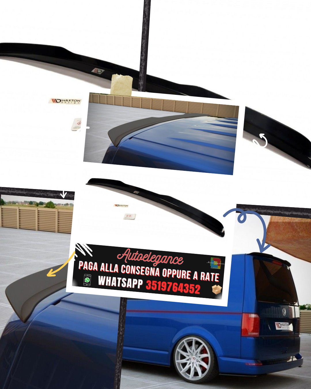 ESTENSIONE SPOILER ADATTA PER VOLKSWAGEN T6