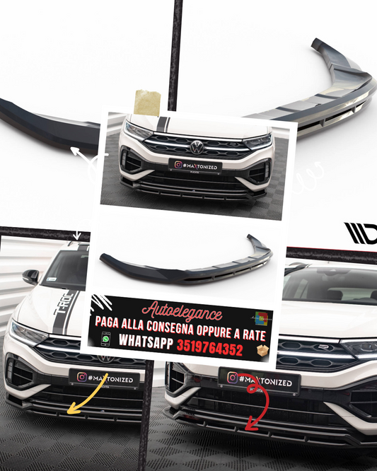 SPLITTER ANTERIORE V.1 adatto per VOLKSWAGEN T-ROC R / R-LINE MK1 FACELIFT