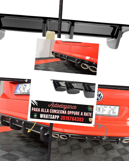 DIFFUSORE POSTERIORE adatto per VW GOLF 7 R VARIANT FACELIFT 2017