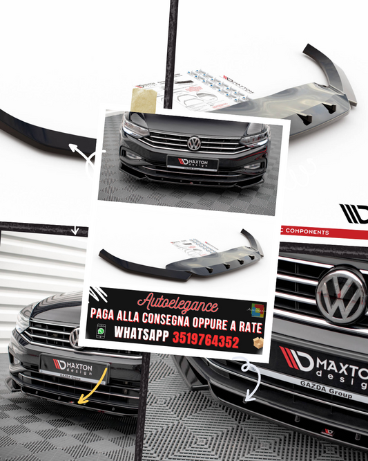 SPLITTER ANTERIORE V.1 adatto per VOLKSWAGEN PASSAT B8 FACELIFT 2019-2023