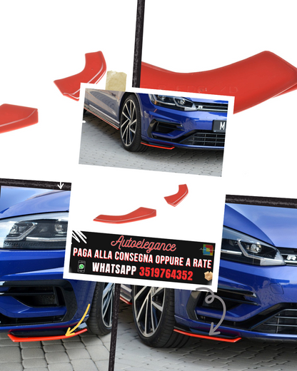 SPLITTER ANTERIORE V.8 adatto per VW GOLF 7 R / R-LINE FACELIFT 2017-2020