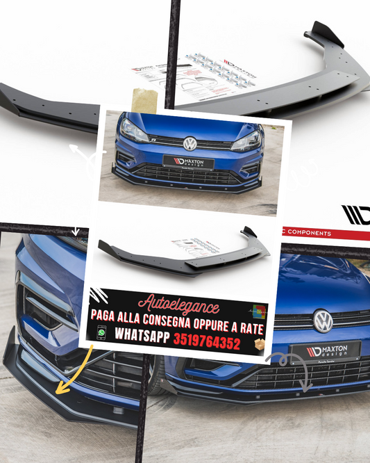 RACING DURABILITY SPLITTER ANTERIORE + FLAP adatti per VW GOLF 7 R / R-LINE FACELIFT 2017-2020