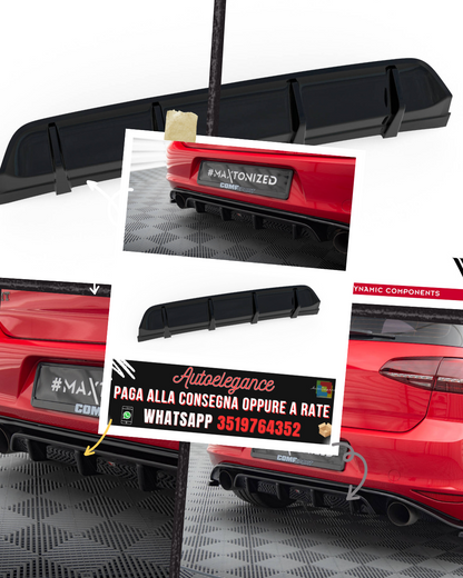 DIFFUSORE POSTERIORE adatto per VW GOLF MK7 GTI CLUBSPORT